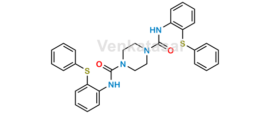 Picture of Quetiapine Impurity (N,N'-bis[(2-phenylthio)phenyl]-1,4-piperazinedicarboxamide)
