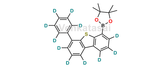 Picture of 4,4,5,5-tetramethyl-2-(6-(phenyl-d5)dibenzo[b,d]thiophen-4-yl-1,2,3,7,8,9-d6)-1,3,2-dioxaborolane
