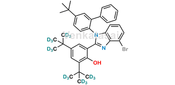 Picture of 2-(4-bromo-1-(5-(tert-butyl)-[1,1'-biphenyl]-2-yl)-1H-benzo[d]imidazol-2-yl)-4,6-bis(2-(methyl-d3)propan-2-yl-1,1,1,3,3,3-d6)phenol