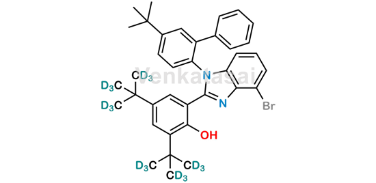 Picture of 2-(4-bromo-1-(5-(tert-butyl)-[1,1'-biphenyl]-2-yl)-1H-benzo[d]imidazol-2-yl)-4,6-bis(2-(methyl-d3)propan-2-yl-1,1,1,3,3,3-d6)phenol
