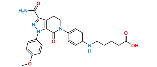 Picture of 5-((4-(3-Carbamoyl-1-(4-methoxyphenyl)-7-oxo-1,4,5,7-tetrahydro-6H-pyrazolo[3,4-c]pyridin-6-yl)phenyl)amino)pentanoic-1-14C acid