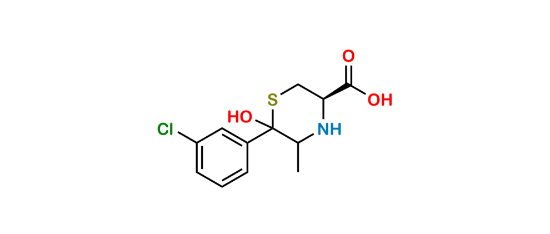 Picture of Bupropion Impurity ((3R,5RS,6RS)-6-(3-Chlorophenyl)-6-Hydroxy-5-Methyl-3-Thiomorpholine Carboxylic Acid)
