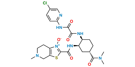 Picture of 2-(((1R,2S,5S)-2-(2-((5-chloropyridin-2-yl)amino)-2-oxoacetamido)-5-(dimethylcarbamoyl)cyclohexyl)carbamoyl)-5-methyl-4,5,6,7-tetrahydrothiazolo[5,4-c]pyridine 1-oxide