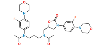Picture of N-{3-[acetyl(3-fluoro-4-(morpholin-4-yl)phenyl)amino]propyl}-N-({(5S)-3-[3-fluoro-4-(morpholim-4-yl)phenyl]-2-oxo-1,3-oxazolidin-5-yl}methyl)acetamide