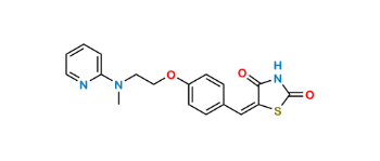 Picture of 5-{[4-[2-(N-methyl-N-2-pyridinyl) amino] ethoxy benzylidene}-2,4-thiazolidine dione
