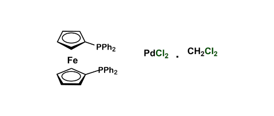 Picture of Dichloro-1,1-bisdiphenylphosphinoferrocenepalladium II dichloromethane adduct