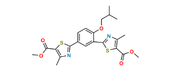 Picture of Febuxostat Impurity (Dimethyl 2,2'-(4-isobutoxy-1,3-phenylene)bis(4-methylthiazole-5-carboxylate))