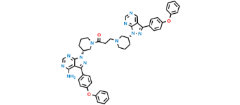 Picture of Ibrutinib Addition Adduct with (R)-1-(3-(4-Amino-3-(4-phenoxyphenyl)-1H-pyrazolo[3,4-d]pyrimidin-1-yl)piperidin-1-yl)