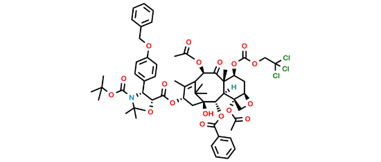 Picture of 3’-p-O-Benzyl-N-desbenzoyl-N-tert-butoxycarbonyl-N,O-isopropylidene-7-{[(2,2,2,-trichloroethyl)oxy]carbonyl} Paclitaxel