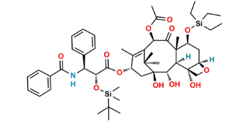 Picture of 2’-O-tert-Butyl(dimethyl)silyl-7-O-triethylsilyl-2-debenzoyl-4-desacetyl Paclitaxel