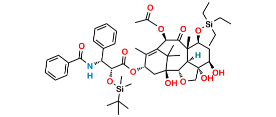 Picture of 7-O-(Triethylsilyl)-2’-O-tert-butyl(dimethyl)silyl-4-desacetyl-2-debenzoyl-[2,4]oxol Paclitaxel