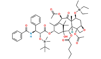 Picture of 7-O-(Triethylsilyl)-2’-O-tert-butyl(dimethyl)silyl 2-Debenzoyl Paclitaxel 2-Pentanoate