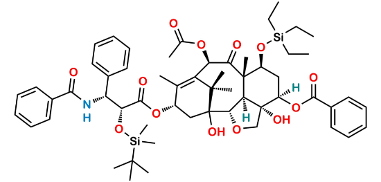 Picture of 7-O-(Triethylsilyl)-2’-O-tert-butyl(dimethyl)silyl-5-benzoyl-4-desacetyldebenzoyl-[2,4]oxol Paclitaxel