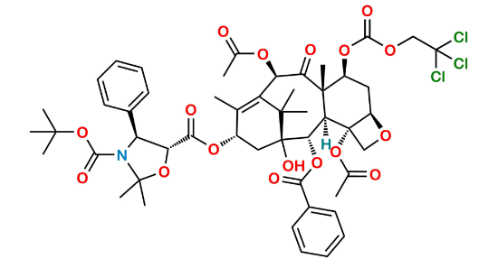 Picture of 13-{[(3-t-Boc)-2,2-dimethyl-4S-phenyl-1,3-oxazolidin-5R-yl]formyl}-7-O-(2,2,2-trichloroethyl)oxy]carbonyl) Baccatin III