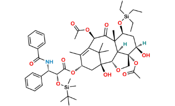 Picture of 7-O-(Triethylsilyl)-2’-O-tert-butyl(dimethyl)silyl-2-debenzoyl-[2,4]oxol Pacliaxel
