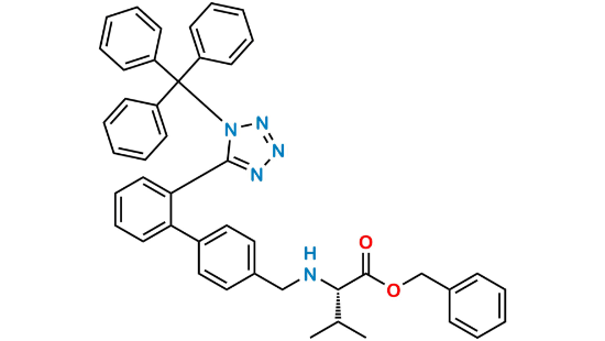 Picture of N-[[2′-[1-(Triphenylmethyl)-1H-tetrazol-5-yl][1,1′-biphenyl]-4-yl]methyl]-L-valine phenylmethyl ester 