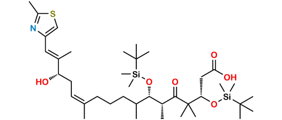 Picture of (3S,6R,7S,12Z,15S,16E)-3,7-Bis-{[tert-butyl(dimethyl)silyl]oxy}-15-hydroxy-4,4,6,8,12,16-hexamethyl-17-(2-methyl-1,3-thiazol-4-yl)-5-oxoheptadeca-12,16-dienoic Acid