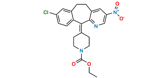 Picture of Ethyl 4-(8-chloro-3-nitro-5,6-dihydro-11H-benzo[5,6]cyclohepta[1,2-b]pyridin-11-ylidene)piperidine-1-carboxylate 