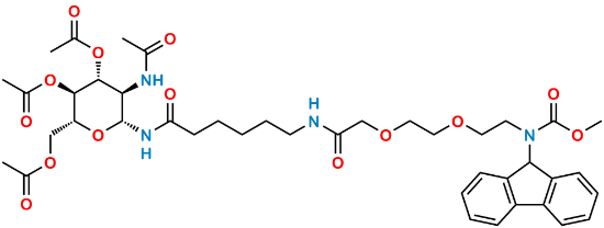 Picture of 2-Acetamido-3,4,6-tri-O-acetyl-2-deoxy-N-(2-(2-(fluorenylmethyloxycarbonylamino)ethoxy)ethoxy)acetylaminohexanoyl-β-D-glucopyranosylamine