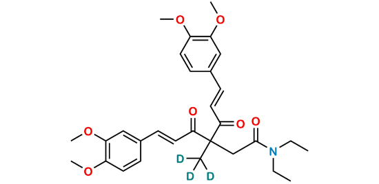 Picture of 4-(N,N-Diethylaminocarbonyl)methyl-4,4'4,''-Trimethylcurcumin-D3 Picture of 4-(N,N-Diethylaminocarbonyl)methyl-4,4'4,''-Trimethylcurcumin-D3