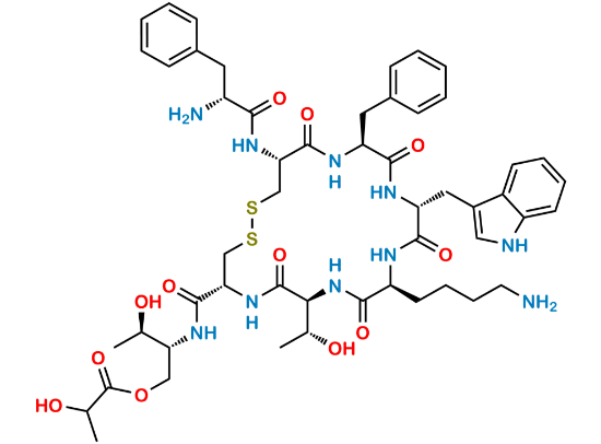 Picture of Lactyl adduct of Octreotide (at Threonol) impurity