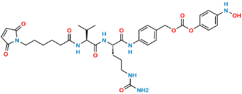 Picture of 4-((S)-2-((S)-2-(6-(2,5-dioxo-2,5-dihydro-1H-pyrrol-1-yl)hexanamido)-3-methylbutanamido)-5-ureidopentanamido)benzyl (4-(hydroxyamino)phenyl) carbonate