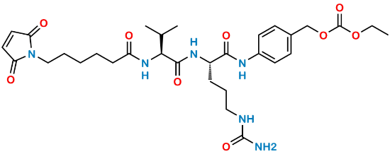 Picture of 4-((S)-2-((S)-2-(6-(2,5-dioxo-2,5-dihydro-1H-pyrrol-1-yl)hexanamido)-3-methylbutanamido)-5-ureidopentanamido)benzyl ethyl carbonate