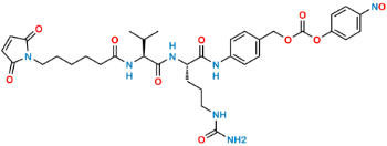 Picture of 4-((S)-2-((S)-2-(6-(2,5-dioxo-2,5-dihydro-1H-pyrrol-1-yl)hexanamido)-3-methylbutanamido)-5-ureidopentanamido)benzyl (4-nitrosophenyl) carbonate